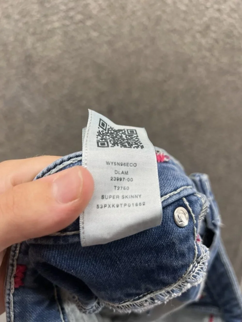 True Religion Super Skinny Jeans Mens 33 Blue Extra Slim Stretch Denim